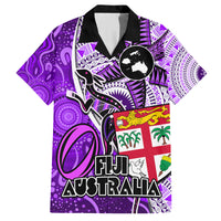 fiji-australia-rugby-family-matching-off-shoulder-maxi-dress-and-hawaiian-shirt-kangaroo-and-palm-tree-purple-tapa-pattern-mix-aboriginal