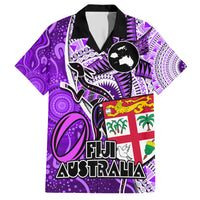 fiji-australia-rugby-family-matching-short-sleeve-bodycon-dress-and-hawaiian-shirt-kangaroo-and-palm-tree-purple-tapa-pattern-mix-aboriginal