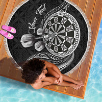 Personalised Niue Darts Masters Beach Blanket Tribal Hiapo Dartboard - Polynesian Pride