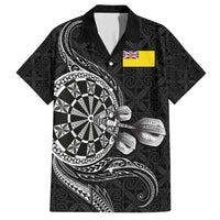 Personalised Niue Darts Masters Family Matching Summer Maxi Dress and Hawaiian Shirt Tribal Hiapo Dartboard - Polynesian Pride