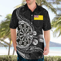 Personalised Niue Darts Masters Hawaiian Shirt Tribal Hiapo Dartboard - Polynesian Pride