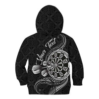 Personalised Niue Darts Masters Kid Hoodie Tribal Hiapo Dartboard - Polynesian Pride