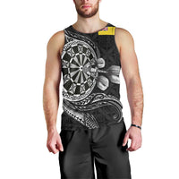 Personalised Niue Darts Masters Men Tank Top Tribal Hiapo Dartboard - Polynesian Pride