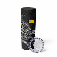 Personalised Niue Darts Masters Skinny Tumbler Tribal Hiapo Dartboard - Polynesian Pride
