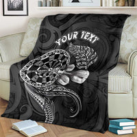 Personalised New Zealand Aotearoa Darts Masters Blanket Tribal Silver Fern and Ta Moko Dartboard - Polynesian Pride