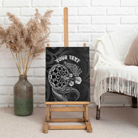 Personalised New Zealand Aotearoa Darts Masters Canvas Wall Art Tribal Silver Fern and Ta Moko Dartboard - Polynesian Pride