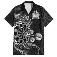 Personalised New Zealand Aotearoa Darts Masters Family Matching Puletasi and Hawaiian Shirt Tribal Silver Fern and Ta Moko Dartboard - Polynesian Pride
