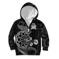 Personalised New Zealand Aotearoa Darts Masters Kid Hoodie Tribal Silver Fern and Ta Moko Dartboard - Polynesian Pride