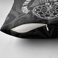 Personalised New Zealand Aotearoa Darts Masters Pillow Cover Tribal Silver Fern and Ta Moko Dartboard - Polynesian Pride
