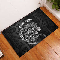 Personalised New Zealand Aotearoa Darts Masters Rubber Doormat Tribal Silver Fern and Ta Moko Dartboard - Polynesian Pride