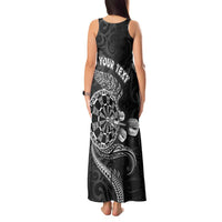 Personalised New Zealand Aotearoa Darts Masters Tank Maxi Dress Tribal Silver Fern and Ta Moko Dartboard - Polynesian Pride