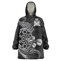 Personalised New Zealand Aotearoa Darts Masters Wearable Blanket Hoodie Tribal Silver Fern and Ta Moko Dartboard - Polynesian Pride