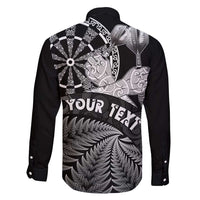 Personalised New Zealand Aotearoa Darts Masters Family Matching Mermaid Dress and Hawaiian Shirt Silver Fern and Maori Spirit - Polynesian Pride