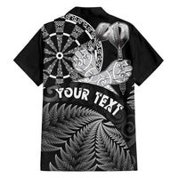 Personalised New Zealand Aotearoa Darts Masters Family Matching Off Shoulder Short Dress and Hawaiian Shirt Silver Fern and Maori Spirit - Polynesian Pride