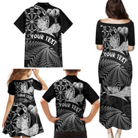 Personalised New Zealand Aotearoa Darts Masters Family Matching Puletasi and Hawaiian Shirt Silver Fern and Maori Spirit - Polynesian Pride