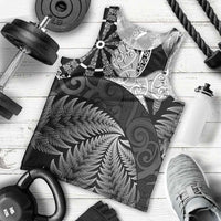 Personalised New Zealand Aotearoa Darts Masters Men Tank Top Silver Fern and Maori Spirit - Polynesian Pride