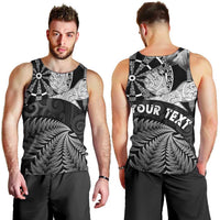 Personalised New Zealand Aotearoa Darts Masters Men Tank Top Silver Fern and Maori Spirit - Polynesian Pride