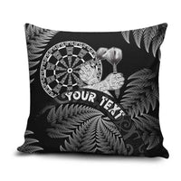 Personalised New Zealand Aotearoa Darts Masters Pillow Cover Silver Fern and Maori Spirit - Polynesian Pride