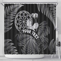 Personalised New Zealand Aotearoa Darts Masters Shower Curtain Silver Fern and Maori Spirit - Polynesian Pride