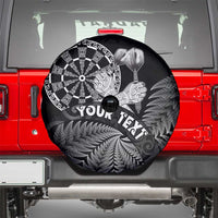 Personalised New Zealand Aotearoa Darts Masters Spare Tire Cover Silver Fern and Maori Spirit - Polynesian Pride