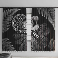 Personalised New Zealand Aotearoa Darts Masters Window Curtain Silver Fern and Maori Spirit - Polynesian Pride