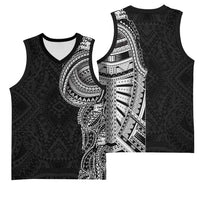 Traditional Polynesian Art Tattoos Basketball Jersey Black Color - Polynesian Pride