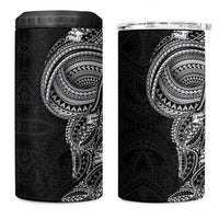 Traditional Polynesian Art Tattoos 4 in 1 Can Cooler Tumbler Black Color - Polynesian Pride