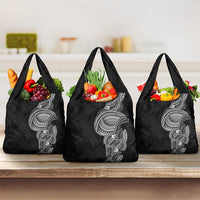 Traditional Polynesian Art Tattoos Grocery Bag Black Color - Polynesian Pride