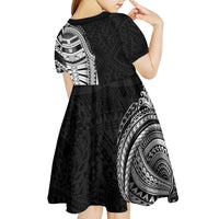 Traditional Polynesian Art Tattoos Kid Short Sleeve Dress Black Color - Polynesian Pride