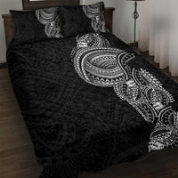 Traditional Polynesian Art Tattoos Quilt Bed Set Black Color - Polynesian Pride