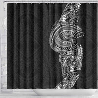 Traditional Polynesian Art Tattoos Shower Curtain Black Color - Polynesian Pride