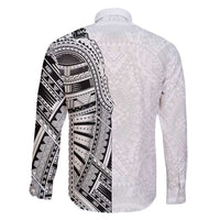 Traditional Polynesian Art Tattoos Family Matching Mermaid Dress and Hawaiian Shirt White Color LT03 - Polynesian Pride