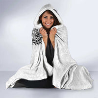 Traditional Polynesian Art Tattoos Hooded Blanket White Color - Polynesian Pride
