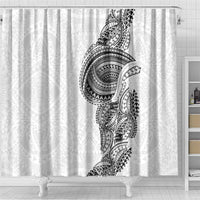 Traditional Polynesian Art Tattoos Shower Curtain White Color - Polynesian Pride
