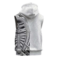 Traditional Polynesian Art Tattoos Sleeveless Zip Hoodie White Color LT03 - Polynesian Pride