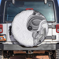 Traditional Polynesian Art Tattoos Spare Tire Cover White Color - Polynesian Pride