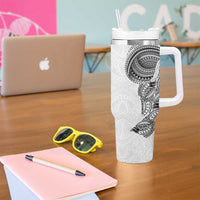 Traditional Polynesian Art Tattoos Tumbler With Handle White Color - Polynesian Pride