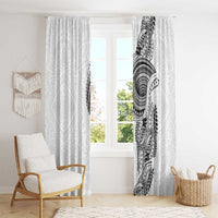 Traditional Polynesian Art Tattoos Window Curtain White Color - Polynesian Pride