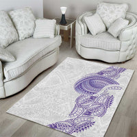 Traditional Polynesian Art Tattoos Area Rug Purple Color - Polynesian Pride