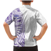 Traditional Polynesian Art Tattoos Family Matching Mermaid Dress and Hawaiian Shirt Purple Color LT03 - Polynesian Pride