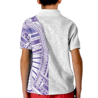 Traditional Polynesian Art Tattoos Kid Polo Shirt Purple Color - Polynesian Pride