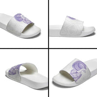 Traditional Polynesian Art Tattoos Slide Sandals Purple Color - Polynesian Pride