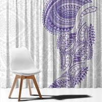 Traditional Polynesian Art Tattoos Window Curtain Purple Color - Polynesian Pride