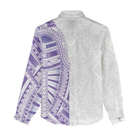 Traditional Polynesian Art Tattoos Women Casual Shirt Purple Color - Polynesian Pride
