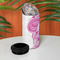 Traditional Polynesian Art Tattoos 4 in 1 Can Cooler Tumbler Pink Color - Polynesian Pride