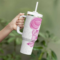 Traditional Polynesian Art Tattoos Tumbler With Handle Pink Color - Polynesian Pride