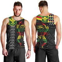 Kanaka Maoli Running Men Tank Top Kakau Pattern with Kanaka Maoli Flag Color