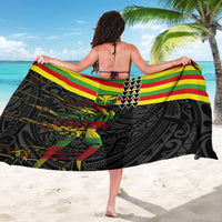 Kanaka Maoli Running Sarong Kakau Pattern with Kanaka Maoli Flag Color
