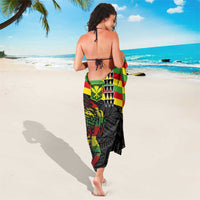 Kanaka Maoli Running Sarong Kakau Pattern with Kanaka Maoli Flag Color
