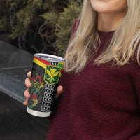 Kanaka Maoli Running Tumbler Cup Kakau Pattern with Kanaka Maoli Flag Color